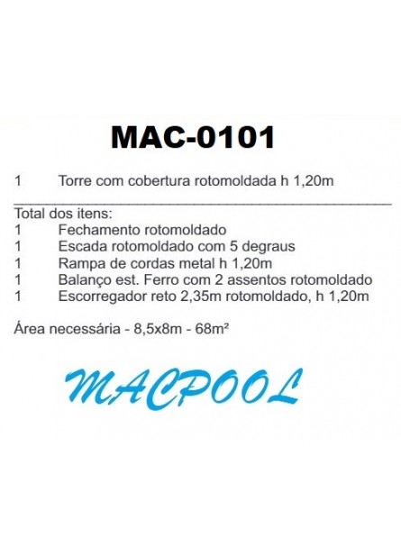PLAYGROUND DE MADEIRA PLÁSTICA - MAC-0101