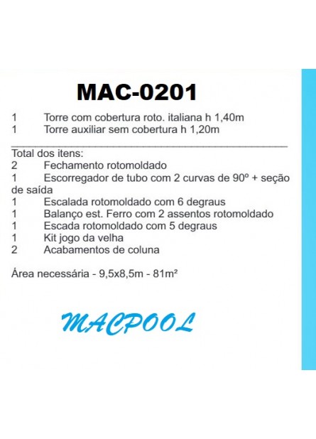 PLAYGROUND DE MADEIRA PLÁSTICA - MAC-0201