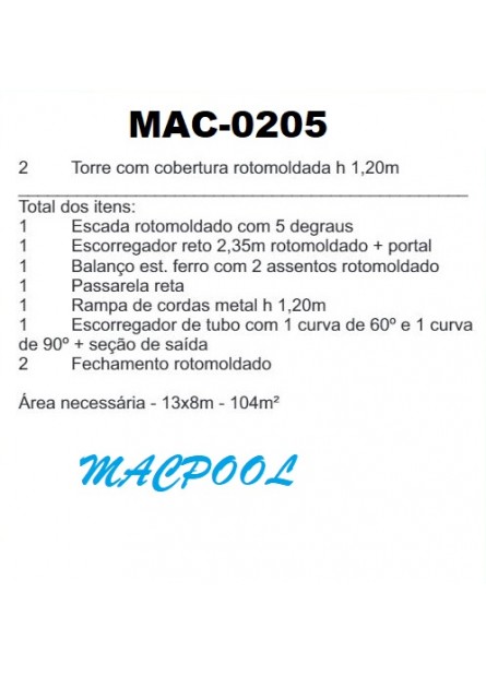 PLAYGROUND DE MADEIRA PLÁSTICA - MAC-0205