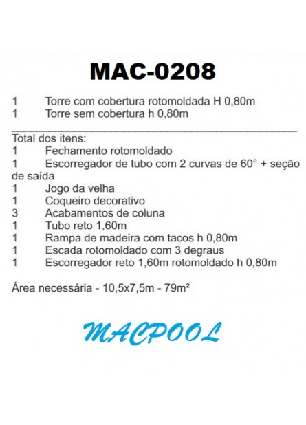 PLAYGROUND DE MADEIRA PLÁSTICA - MAC-0208 - ATÉ 4 ANOS
