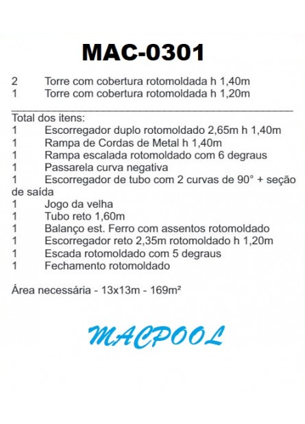 PLAYGROUND DE MADEIRA PLÁSTICA - MAC-0301