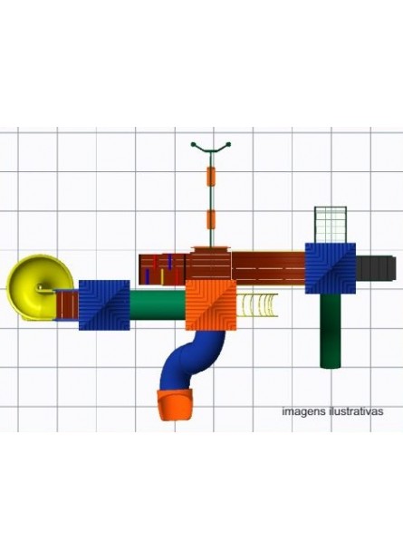 PLAYGROUND DE MADEIRA PLÁSTICA - MAC-0404