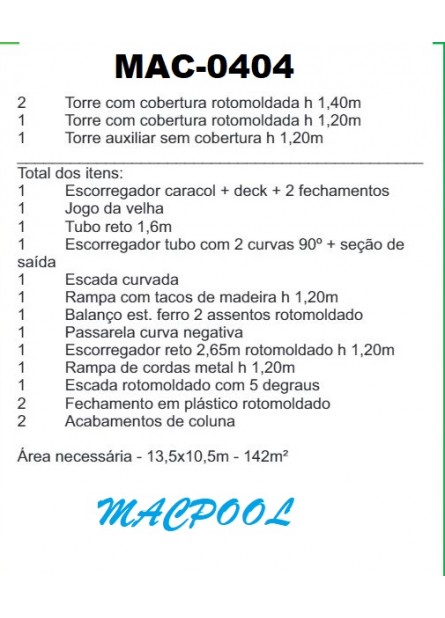 PLAYGROUND DE MADEIRA PLÁSTICA - MAC-0404
