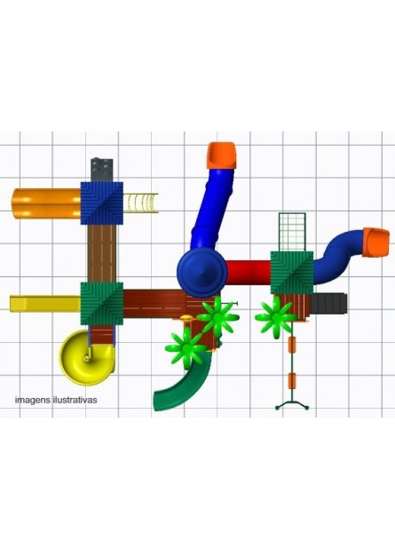 PLAYGROUND DE MADEIRA PLÁSTICA - MAC-0702