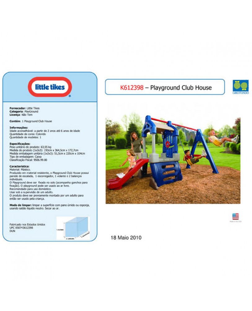 k612398 - Playground Club House - Playground super completo com balancos -  Little Tikes - Fantasy Play Brinquedos Tudo em Playground 